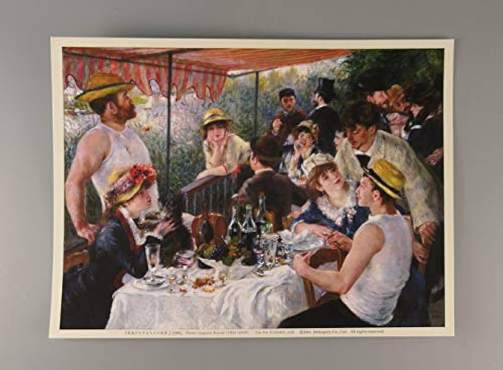 ルノワール 舟遊びの昼食の人々 Amazon.co.jp: JHA 絵画 インテリア 油絵 額入り 額絵 世界の